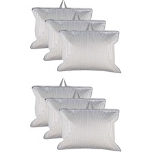 Mediterian 6'lı Çok Amaçlı Yastık Saklama Çantası 50x70, Gri, Koruma ve Düzen Sağlar