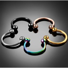 Begonia Accessories 316L Cerrahi Çelik, 8 mm Çap, 3 mm Toplu, 3 Adet Gümüş Kaplama Septum Piercing Set, Kaş, Dudak, Burun, Kulak Kullanımına Uygundur