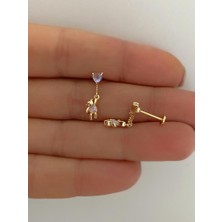 Sallanan Ayıcık Tragus Helix Lobe Uyumlu 1 Adet Piercing