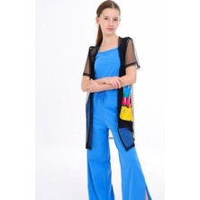 Kız Çocuk Içi Askılı Üstü Uzun Tül Hırka