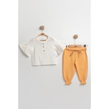 Müslin Pantolonlu Kız Takımı Seti (9-12-18 Ay) %100 Pamuk - Rahat Hareket Kolaylığı