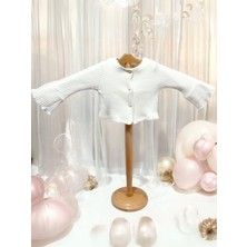 Kız Çocuk Kolları Ispanyol Kol Düğmeli Hırka