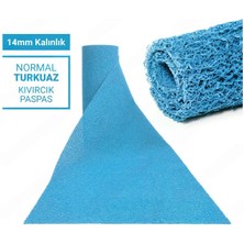 120 x 450 cm  Turkuaz Kıvırcık Paspas-Halı Kaymaz Yolluk Lidya 14MM