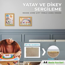 A4 Çocuk Sanat Resim Çerçevesi Katlanır Saklama Resmi Kolay Değiştirilebilir Manyetik Açılır Kapanır Çocuklar Için