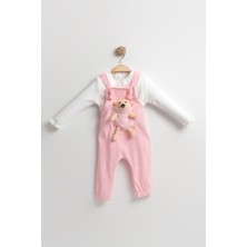 Yumuşak Kadife Oyuncaklı Bahçıvan Tulumu - Kız Bebek %100 Pamuk (9-12-18 Ay)