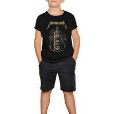 Metallica Guitar Cross Siyah Çocuk Tişört