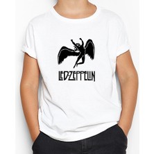 LED Zeppelin Black Angel Beyaz Çocuk Tişört