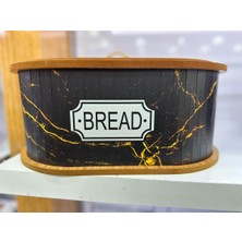 Mediterian Şık siyah damar ahşap ekmeklik, kullanışlı ve estetik mutfak gereci