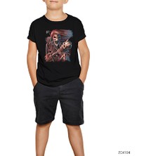Skull Rock Siyah Çocuk Tişört