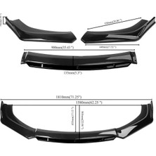 Siyah 4 Parça Ön Lip Universal Ön Tampon Eki Piano Black