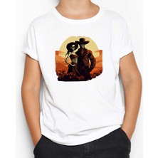 Skeleton Cowboy Lover Beyaz Çocuk Tişört