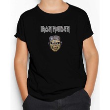 Iron Maiden Zombie Face Siyah Çocuk Tişört