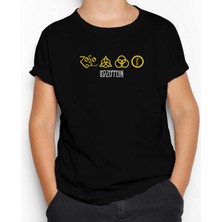 LED Zeppelin Zoso Yellow Siyah Çocuk Tişört