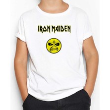 Iron Maiden Face Beyaz Çocuk Tişört