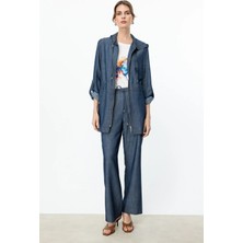  Ekol Beli Lastikli Bol Paça Pantolon Indıgo 07050