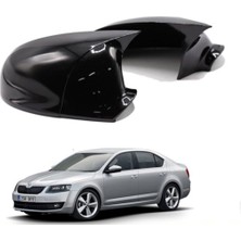 Skoda Octavia 2013 Model Batman Yarasa Ayna Kapağı Parlak Siyah