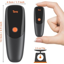 Tera 1300 Kablosuz 1d 2d Qr Barkod Okuyucu | Mini Taşınabilir 3in1 (Bluetooth, 2.4g, Usb) | Cep Tipi El Tarayıcı | Zaman Damgalı