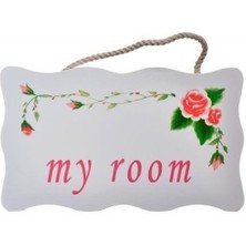 Nexora Buffer® Decotown My Room Benim Odam Dekoratif Çiçek Desenli Kapı Askısı