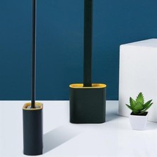 Buffer® Duvara Monte Edilebilir Kapaklı Askılı Klozet Yumuşak Silikon Başlıklı Tuvalet Fırçası Seti