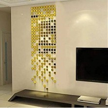 Dekor Süs Mozaık Ayna 200 x  Adet Pleksi Dekoratif Gold Antre Banyo