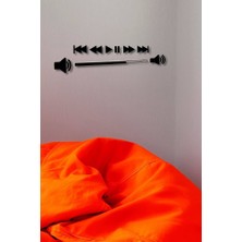 Siyah Ahşap Müzik Bar Duvar Dekoru - Salon Oturma Yatak Odası Için 100 x 20  cm  Mdf Tablo