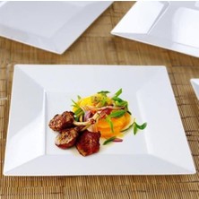 Sunumluk#parti Tabak#parti Malzemeleri#parti Sunumluk# Beyaz Plastik Kare Tabak 18X18 cm 6 Adet