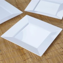 Sunumluk#parti Tabak#parti Malzemeleri#parti Sunumluk# Beyaz Plastik Kare Tabak 18X18 cm 6 Adet