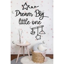 Siyah Ahşap Dream Big Little One Duvar Dekoru Çocuk Odası Anaokulu Için 100 x 100 Mdf Tablo