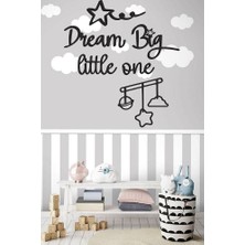 Siyah Ahşap Dream Big Little One Duvar Dekoru Çocuk Odası Anaokulu Için 100 x 100 Mdf Tablo