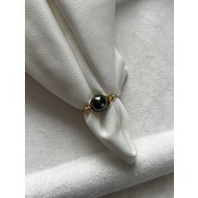 8 mm Hematit Taşı Ayarlanabilir Altın Tel Yüzük