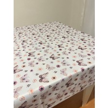 2'li Leke Tutmaz Sofra Bezi & Masa Örtüsü 150 x 150  cm  Kelebek Desenli