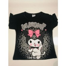 Linna Kuromi Baskılı Alt Üst T-Shirt Şort Takım.. % 100 Pamuk Alt Üst Takım. Lastikli ve Kalın Ip Bağçıklı