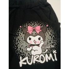 Linna Kuromi Baskılı Alt Üst T-Shirt Şort Takım.. % 100 Pamuk Alt Üst Takım. Lastikli ve Kalın Ip Bağçıklı
