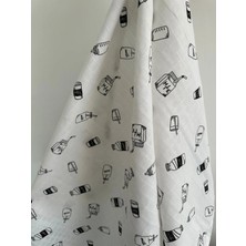 %100 Organik Pamuk Müslin Süt Şişeleri Desenli 90X100(-+5)ÇOK Amaçlı Örtü