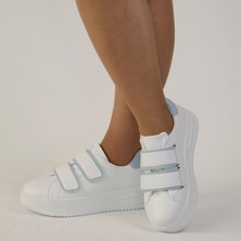 Kadın Kalın Tabanlı Cırtlı Günlük Spor Ayakkabı Sneakers