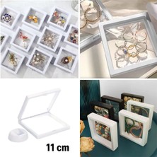 11X11CM Standlı 3D Takı Ziynet Hatıra Koleksiyon Saklama Kutusu Şeffaf Film Çerçevesi (5064)