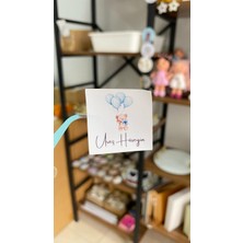 Yenidoğan Çikolata Etiketi Abalonlu Ayıcıklı 3,5x3,5 cm 70 Adet Kişiye Özel - Arletikettasarım