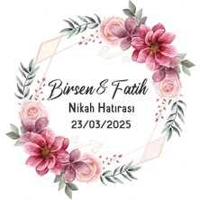 Söz, Kına, Nişan Hatırası Çikolata Etiketi 3,5x3,5 cm 70 Adet - Arletikettasarım