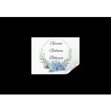 Gelin Bohçası Etiketi Yuvarlak  4x4 cm 54 Adet - Arletikettasarım