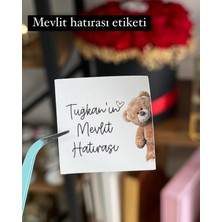 Mevlüt Hatırası Çikolata Etiketi Ayıcıklı 3,5x3,5 cm 70 Adet - Arletikettasarım