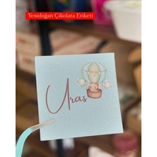 Yenidoğan Çikolata Etiketi 3,5x3,5 cm 70 Adet Kişiye Özel - Arletikettasarım