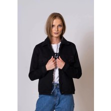 Kadın Içi Kürklü Slim Fit Kot Ceket