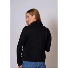 Kadın Içi Kürklü Slim Fit Kot Ceket