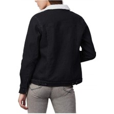 Kadın Içi Kürklü Slim Fit Kot Ceket