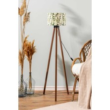 Mediterian Yeşil Eko Lambader, Ahşap Üç Ayak Tasarım, Yükseklik: 151-200 cm