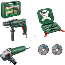 Bosch Darbeli Matkap 600 Watt + 115MM Avuç Taşlama (54 Parça Uç Seti ve 2 Adet Inox Taş)