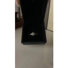 Çelik Lotus Çiçek Model Taşlı Yüzük
