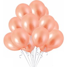 25 Pcs Shıny Metallıc Rose Gold Balloon  Parlak Metalik Rose Gold Balon Helyum Gazı Uyumlu
