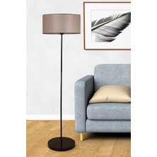 Mediterian Bej Metal Ayaklı Modern Lambader, Yükseklik 101-150 cm, Şık ve Zarif Aydınlatma Seçeneği