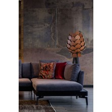 Mediterian Ahşap Kozalak Lambader, Koyu Kahve, Dekoratif ve Modern Tasarım